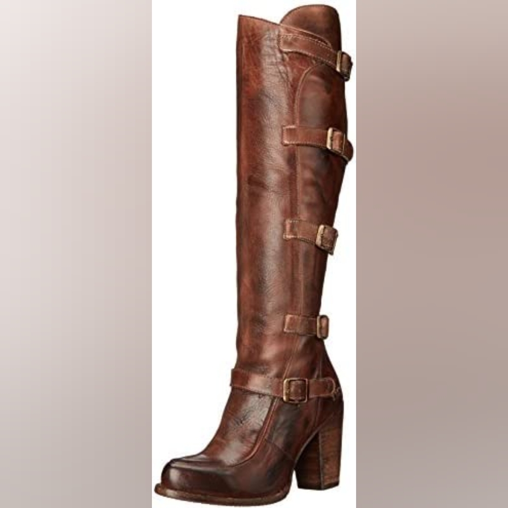 BED STU Statute Motorcycle Leather Knee High Boots
